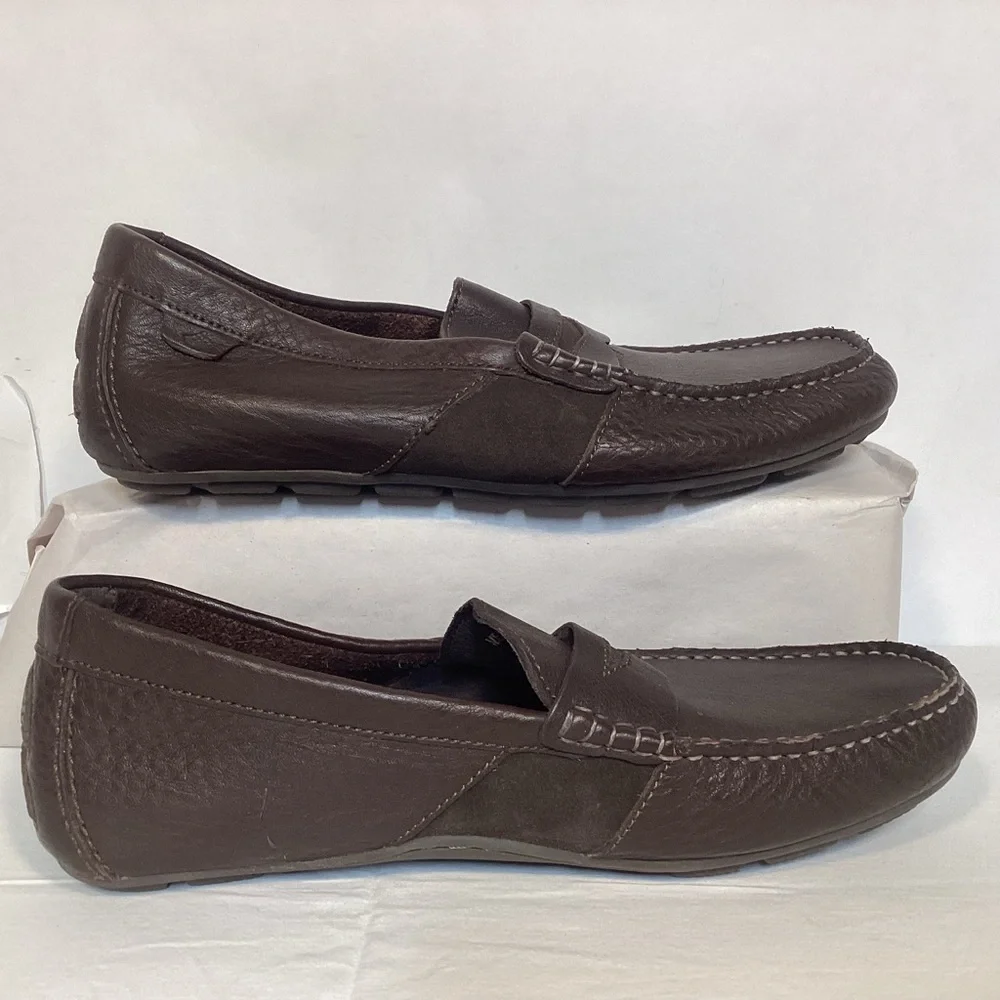 Men’s Sperry Top-sider Brown Leather Penny Loafers Driving Style Moccasin